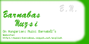 barnabas muzsi business card